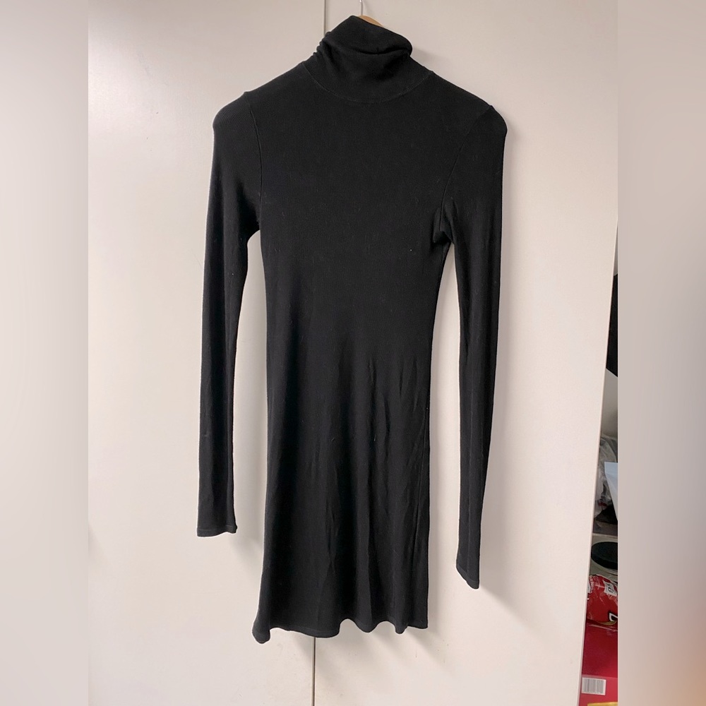 Black Turtleneck Long sleeve Dress
